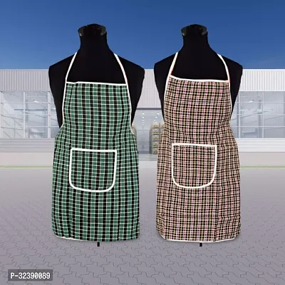 Stylish Multicoloured Art Silk Aprons For Kitchen Pack Of 2-thumb0