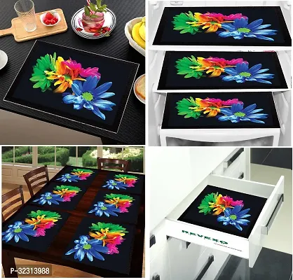 Designer Multicoloured PVC Place Mats Set Of 6-thumb4