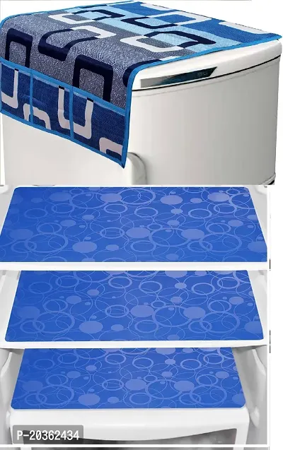 Combo of Exclusive Decorative Fridge Top Cover  Fridge Mat