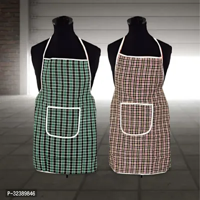 Stylish Multicoloured Art Silk Aprons For Kitchen Pack Of 2-thumb0