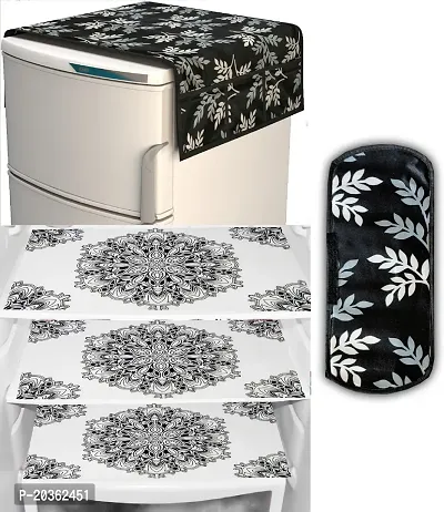 Combo of Exclusive Decorative Fridge Top Cover  Fridge Mat