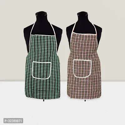 Stylish Multicoloured Art Silk Aprons For Kitchen Pack Of 2-thumb0