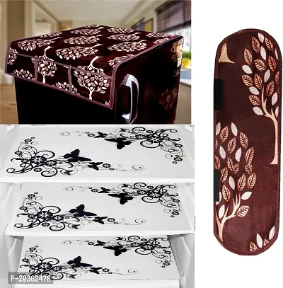 Combo of Exclusive Decorative Fridge Top Cover  Fridge Mat