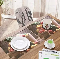 Cread craft Placemats Table Mats|PVC Washable Place Mats|Linning Design  Dining Kitchen Restaurant Table (Set of 6, Brown, Polyvinyl Chloride)-thumb2