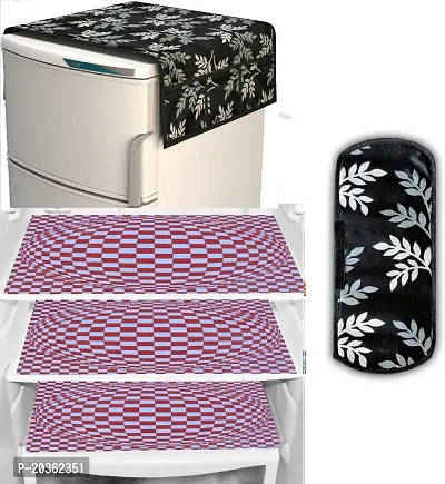 Combo of Exclusive Decorative Fridge Top Cover  Fridge Mat