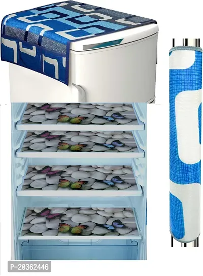 Combo of Exclusive Decorative Fridge Top Cover  Fridge Mat