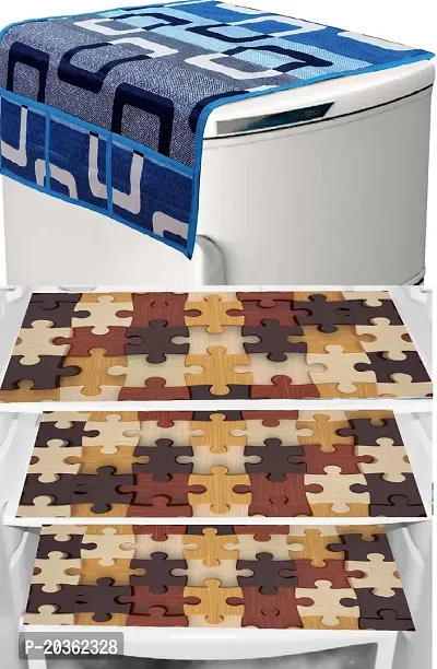 Combo of Exclusive Decorative Fridge Top Cover  Fridge Mat