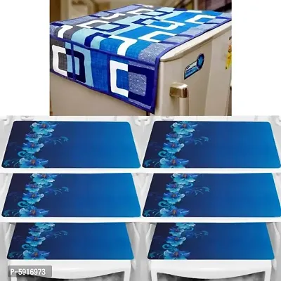 Combo Fridge cover with Fridge mat set of  06 pcs