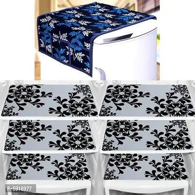 Combo Fridge cover with Fridge mat set of  06 pcs