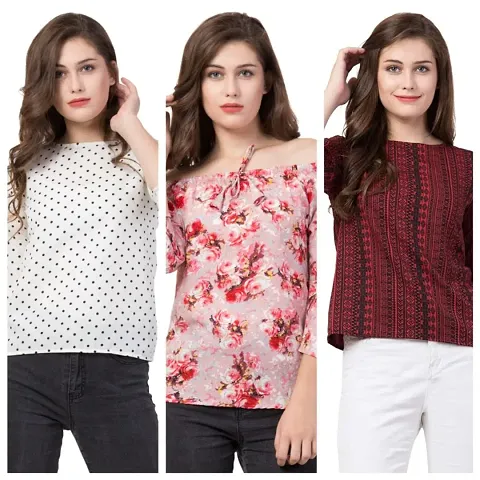 Printed Casual wear Top Combo of 3