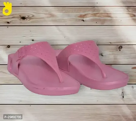 Elegant Pink EVA Solid Flip Flops For Women