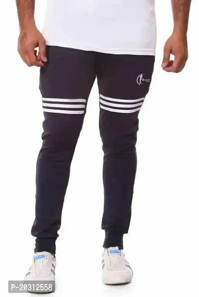 Stylish Polyester Lycra Regular Track Pants For Men-thumb0