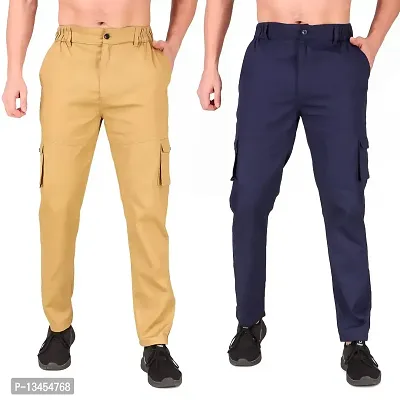 Buy Beige Khaki Cotton Cargo Pants For Men Online In India