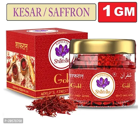 Sapients Shafran Gold Premium Kesar 100% Pure Highest Quality A++ Grade Saffron/Kesar ( 1 GM )-thumb0