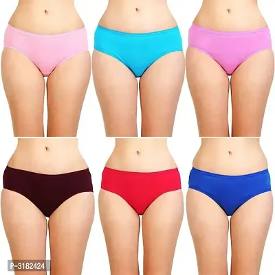 Multicoloured Printed Cotton Basic Briefs - Pack Of 6