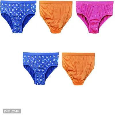 Multicoloured Printed Cotton Basic Briefs - Pack Of 5