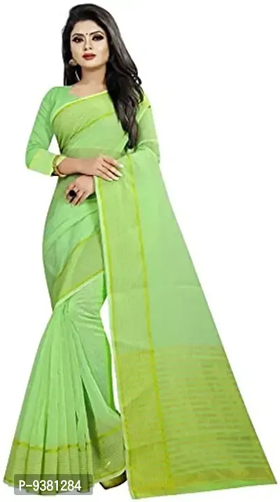 ARRA ENTERPRISE Women's Art Silk 5.5 Meter Saree with jacquard Unstitched Blouse Piece (Green)-thumb0