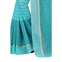 ARRA ENTERPRISE Women's Cotton 5.5 Meter Saree with jacquard Unstitched Blouse Piece {Sky Blue}-thumb4