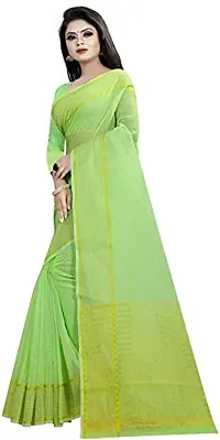 ARRA ENTERPRISE Women's Art Silk 5.5 Meter Saree with jacquard Unstitched Blouse Piece (Green)-thumb3