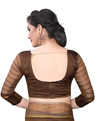 ARRA ENTERPRISE Women's Cotton 5.5 Meter Saree with jacquard Unstitched Blouse Piece {Brown}-thumb4