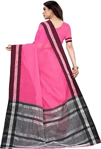 ARRA ENTERPRISE Women's Cotton 5.5 Meter Saree with jacquard Unstitched Blouse Piece [Pink]-thumb3