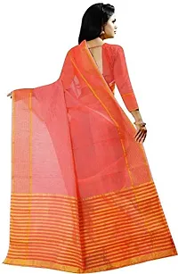 ARRA ENTERPRISE Women's Art Silk 5.5 Meter Saree with jacquard Unstitched Blouse Piece (Orange)-thumb2