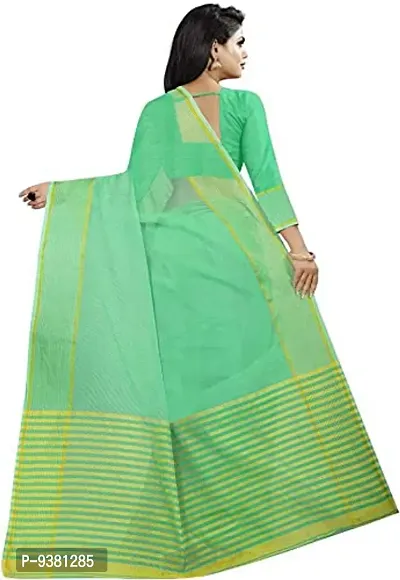 ARRA ENTERPRISE Women's Art Silk 5.5 Meter Saree with jacquard Unstitched Blouse Piece (Dark Green)-thumb3