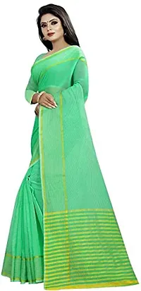 ARRA ENTERPRISE Women's Art Silk 5.5 Meter Saree with jacquard Unstitched Blouse Piece (Dark Green)-thumb3