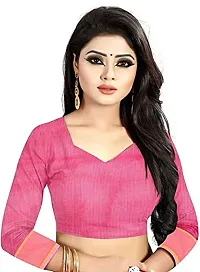 ARRA ENTERPRISE Women's Art Silk 5.5 Meter Saree with jacquard Unstitched Blouse Piece (Pink)-thumb1