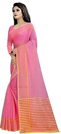 ARRA ENTERPRISE Women's Art Silk 5.5 Meter Saree with jacquard Unstitched Blouse Piece (Pink)-thumb2