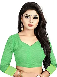 ARRA ENTERPRISE Women's Art Silk 5.5 Meter Saree with jacquard Unstitched Blouse Piece (Green)-thumb2