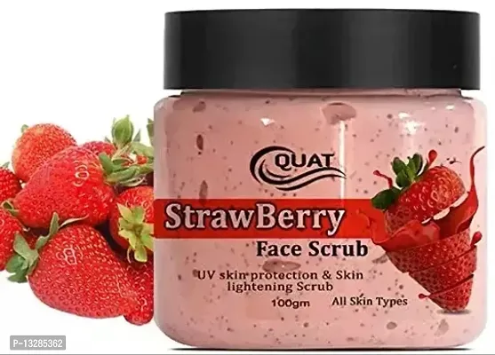 Quat Strawberry Scrub Revitalizing Skin Whitening Face Scrub for Glowing Skin,Oily,Dry Skin for both WomenMen (100gm)-thumb0