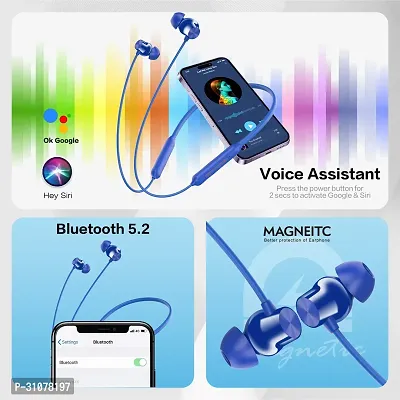 T60 Bullets Wireless Z Bass Edition Neckband headphone with 40 hr playtime Bluetooth Headset  (Blue, In the Ear)-thumb5