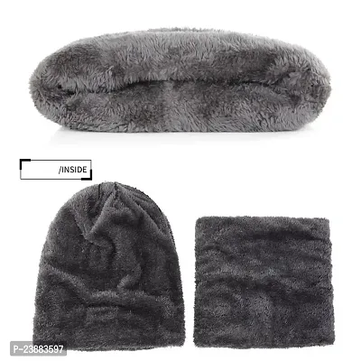 Jesal new latest winter knit thick fleece stylish fancy woolen winter cap||fox fur lining wool cap||woolen cap||winter caps||winter caps for men||hat||winter caps for women||scarf||neck scarf||scarves-thumb4