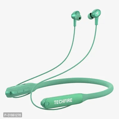 Techfire Fire Ak-57 Neckband Hi-Bass Wireless Bluetooth Headset  (teal Green, in The Ear)-thumb0