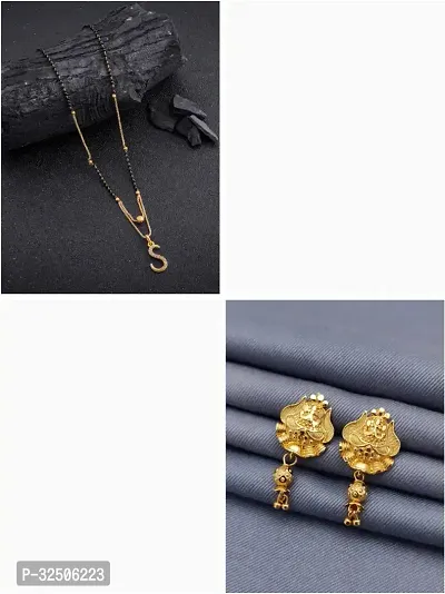 Stylish Golden Brass Jewellery Set For Women-thumb0