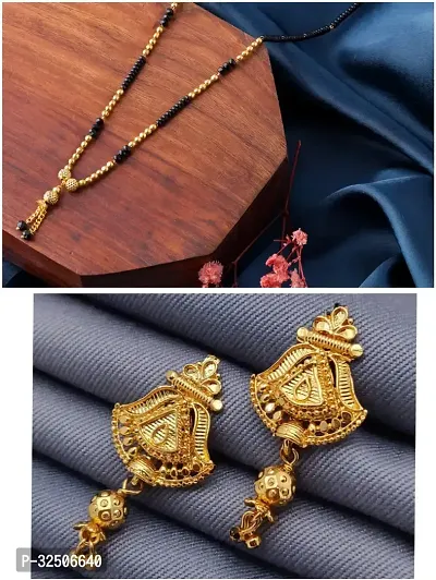 Stylish Golden Brass Jewellery Set For Women-thumb0