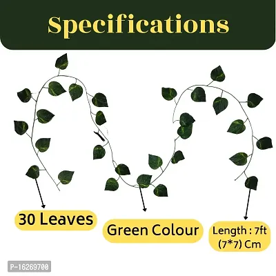 Artificial Wall Hanging Green Colour Money Plant Creeper for Decor of Home,Interior,Balcony,Office,Festival and Other Occasions (Pack of 4),120 Leaves, 7ft-thumb4