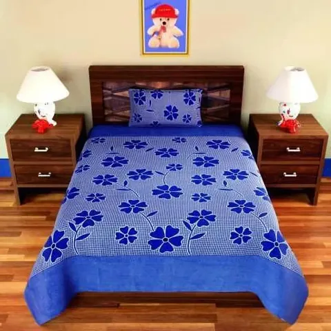Attractive Microfiber 3d Printed Single Bedsheet With 1 Pillow Covers