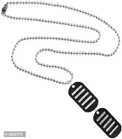Stylish Chain with Name Plate and Bullet Pendant-thumb3