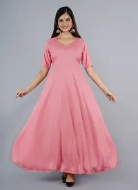 Kaynat Women's Rayon Gown For Women (Peach)-thumb4