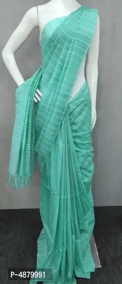 Stylish Turquoise Khadi Kota Silk Women Saree With Blouse piece