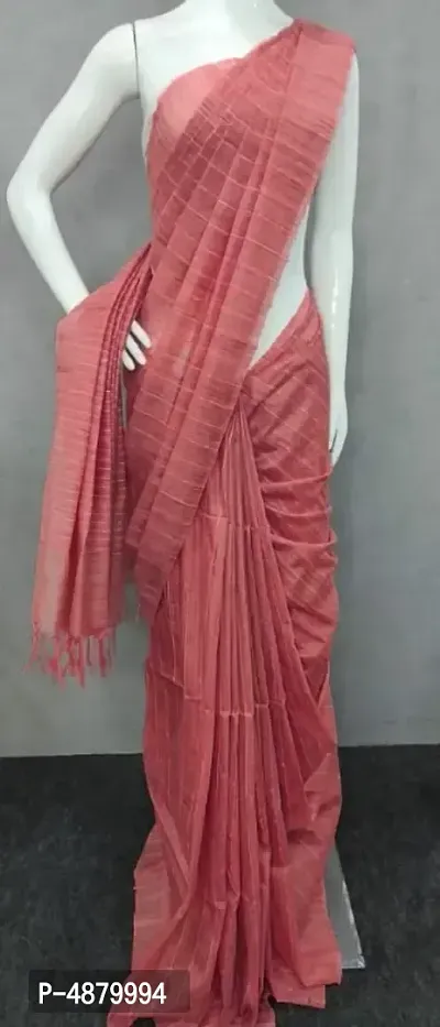 Stylish Pink Khadi Kota Silk Women Saree With Blouse piece