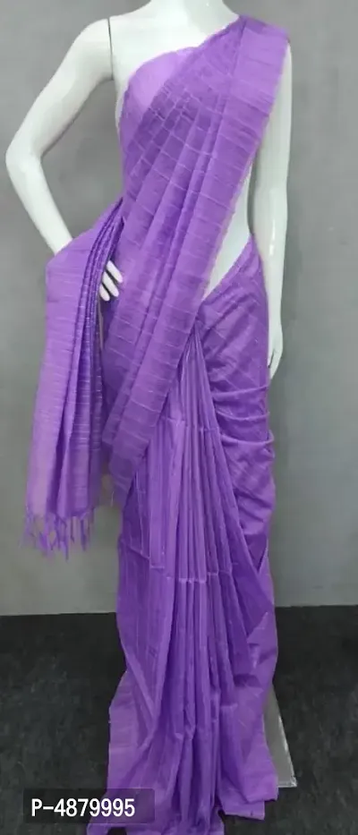 Stylish Purple Khadi Kota Silk Women Saree With Blouse piece
