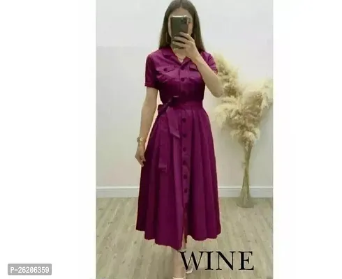 Stylish Fancy Magenta Rayon Solid Dresses For Women-thumb0