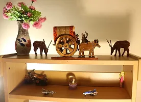 Bankura Traditional Art Center Bullock cart Wooden handicrafts Items Home Decor Table Wall Decorating Showpiece , 30 cm 1 in Box-thumb1