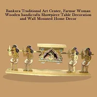 Bankura Traditional Art Center Wooden handicrafts Farmar Showpiece -Table Decoration and Wall Mounted Home Decor Toy for Kids 15 cm Length, Clear,1 Piec-thumb2