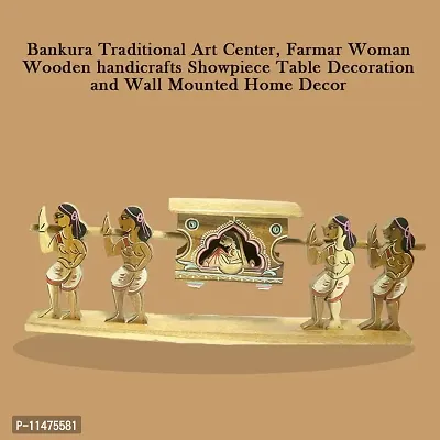 Bankura Traditional Art Center Wooden handicrafts Farmar Showpiece -Table Decoration and Wall Mounted Home Decor Toy for Kids 15 cm Length, Clear,1 Piec-thumb3