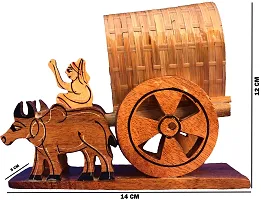 Bankura Traditional Art Center Bullock cart Wooden handicrafts Items Home Decor Table Wall Decorating Showpiece , 30 cm 1 in Box-thumb2