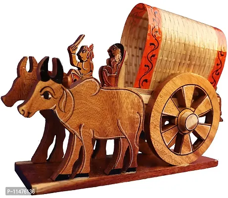 Bankura Traditional Art Center Bullock cart Wooden handicrafts Items Home Decor Table Wall Decorating Showpiece , 30 cm 1 in Box-thumb4